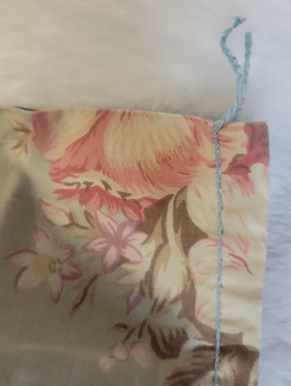 Ralph Lauren Home Charlotte Queen Flat Sheet Floral 90s Sage Green Vintage Roses